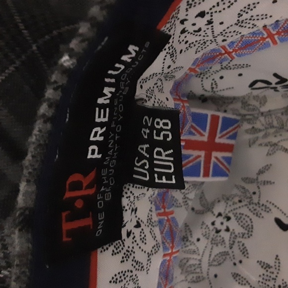 TR premium dress pant men 42 plaid gray event holidays casual office Y2K - Picture 6 of 9